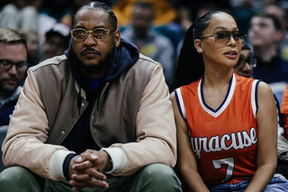 Carmelo Anthony & La La Go Viral At Kiyan Anthony’s Syracuse Game In Las Vegas